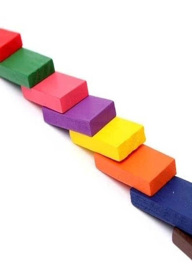 PULSBERY مجموعة دومينو ملونة من بولسبري، ١٠٠ قطعة، مع ١١ مكعبًا إضافيًا، ألعاب تعليمية للأطفال، بناء، تكديس، سباق، رمي، دومينو خشبي مع حقيبة وعلبة تخزين - Image 4